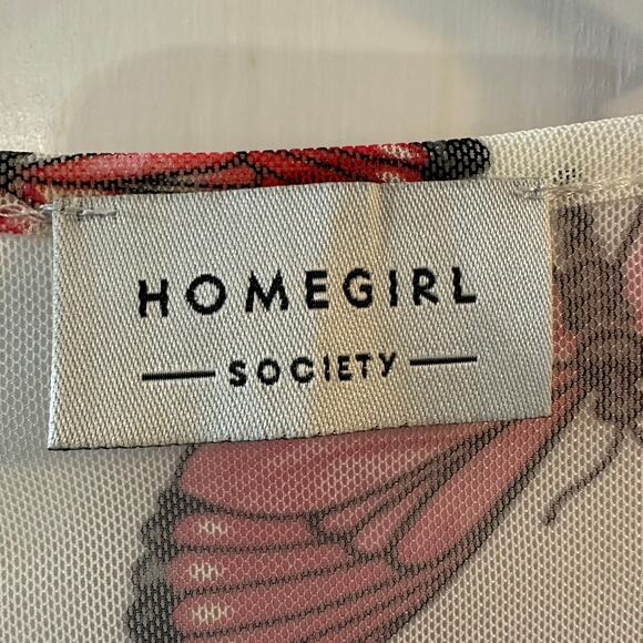 Homegirl Society Sheer Colorful Butterfly Layering Top Y2K Style Size 1X - Picture 3 of 7